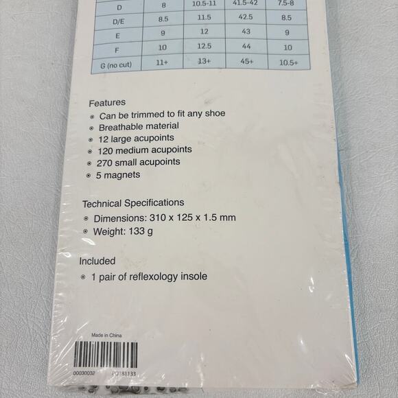 Reflexology Insole Acupoints Magnets Easy Trim to Fit Size Men or Women 1 pair - Picture 4 of 10